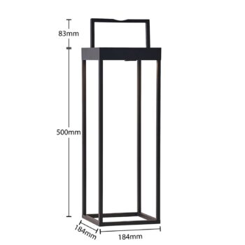Lucande LED solárne svetlo Lynzy, 58 cm, čierne, kov, IP65