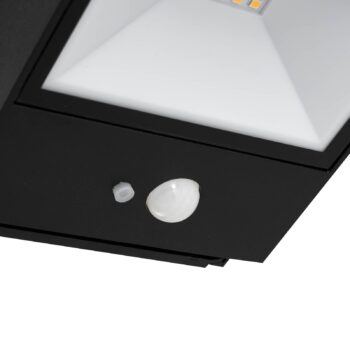 Lucande LED solárne vonkajšie nástenné svietidlo Dava, výška 5 cm, senzor