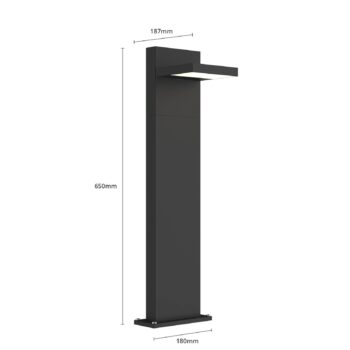 Lucande LED stĺpikové svetlo Silvan, 65 cm, antracitová farba, kov