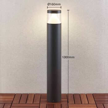 Lucande LED stĺpikové svietidlo Darja, antracitová farba, kov, 100 cm, IP54