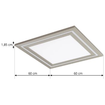 Lucande LED stropné svietidlo Leicy, nikel 60 cm RGB color flow