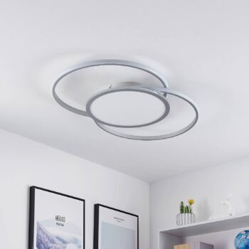 Lucande LED stropné svietidlo Senne, CCT, strieborná, kov
