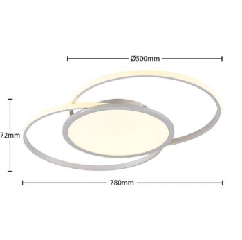 Lucande LED stropné svietidlo Senne, CCT, strieborná, kov