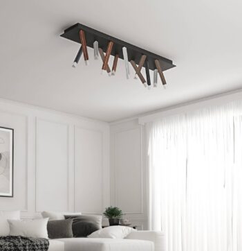 Lucande LED stropné svietidlo Stoika, 100 cm, hranaté, kov