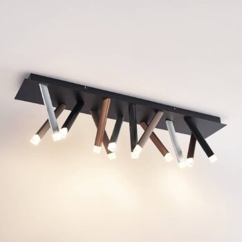 Lucande LED stropné svietidlo Stoika, 100 cm, hranaté, kov