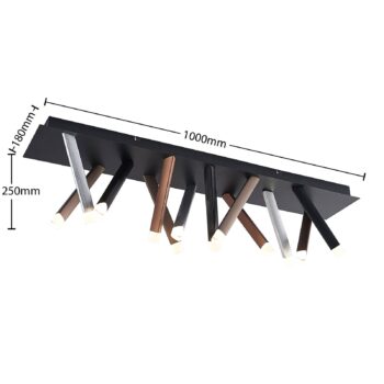 Lucande LED stropné svietidlo Stoika, 100 cm, hranaté, kov