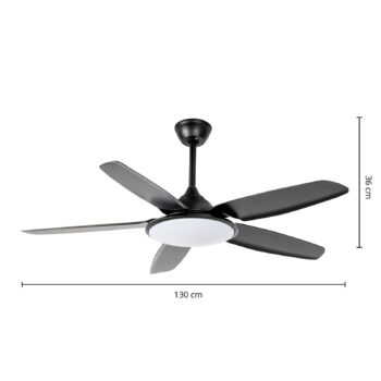 Lucande LED stropný ventilátor Divian, čierny, DC, tichý, CCT