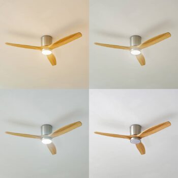 Lucande LED stropný ventilátor Faipari, nikl, DC, tichý, 132 cm