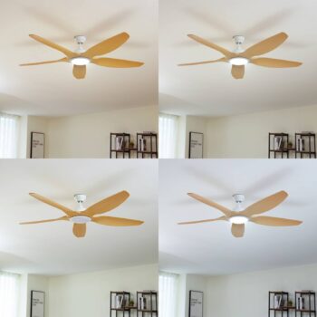 Lucande LED stropný ventilátor Omendo, biely, DC, tichý, CCT