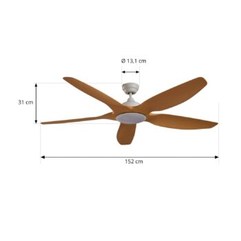 Lucande LED stropný ventilátor Omendo, biely, DC, tichý, CCT