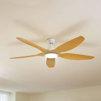 Lucande LED stropný ventilátor Omendo, biely, DC, tichý, CCT
