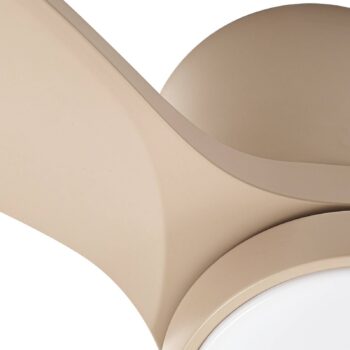 Lucande LED stropný ventilátor Sorin, béžový, DC, tichý, IP44