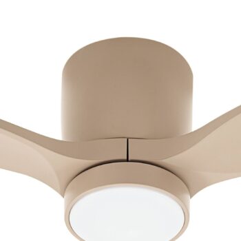 Lucande LED stropný ventilátor Sorin, béžový, DC, tichý, IP44