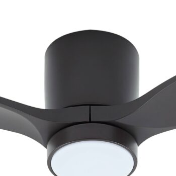 Lucande LED stropný ventilátor Sorin, čierny, DC, tichý, IP44