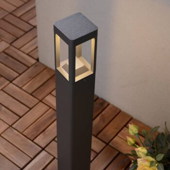 Lucande LED svetlo na chodník Bernd, 60 cm, antracit, hliník