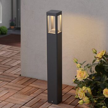 Lucande LED svetlo na chodník Bernd, 60 cm, antracit, hliník