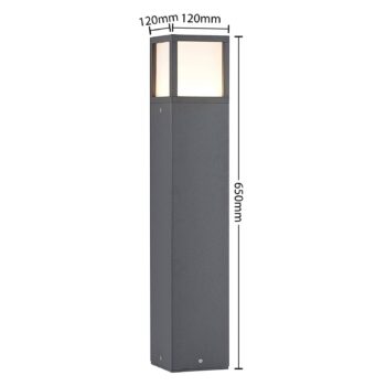 Lucande LED svetlo na chodník Dewari, 65 cm, tmavo sivé, IP54