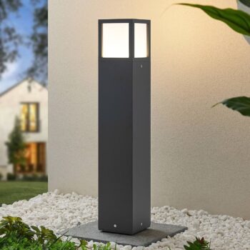 Lucande LED svetlo na chodník Dewari, 65 cm, tmavo sivé, IP54