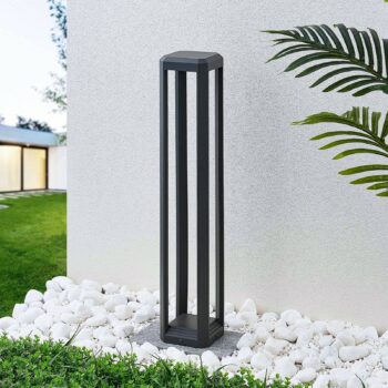 Lucande LED svetlo na chodník Fery, antracitová farba, kov, 80 cm, IP65