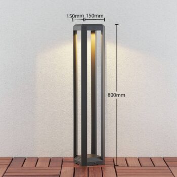 Lucande LED svetlo na chodník Fery, antracitová farba, kov, 80 cm, IP65