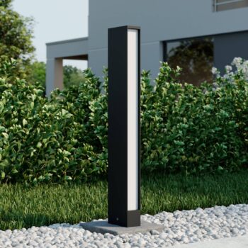 Lucande LED svetlo na chodník Lirka, 2 svetlá, sivá, kov, 60 cm