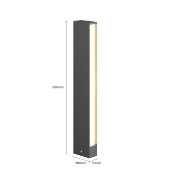 Lucande LED svetlo na chodník Lirka, 2 svetlá, sivá, kov, 60 cm