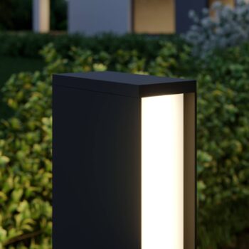 Lucande LED svetlo na chodník Lirka, 2 svetlá, sivá, kov, 60 cm