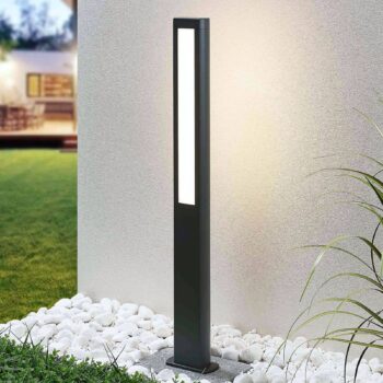 Lucande LED svetlo na chodník Mhairi, hranaté, antracit, 100 cm