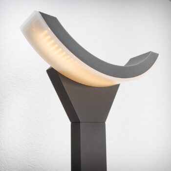 Lucande LED svetlo na chodník Polovica, 60 cm, antracitová farba, kov, IP54