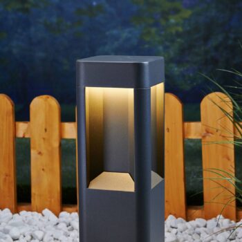 Lucande LED svietidlo na podstavci Annika, antracitová farba, kov, 50 cm