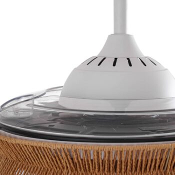 Lucande LED ventilátor Lineta, biely, lano, Ø 103 cm, tichý