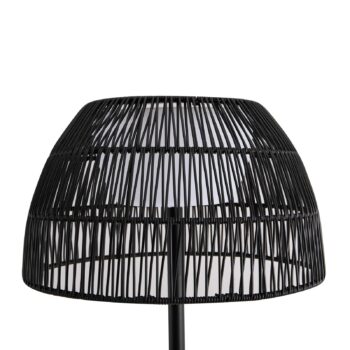 Lucande LED vonkajšia stojacia lampa Heribio, čierna, železo, 153 cm