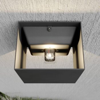 Lucande LED vonkajšie nástenné svietidlo Evie, 14 cm, antracitová farba,