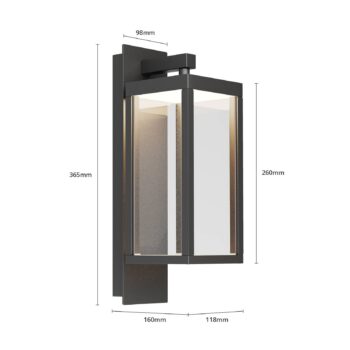 Lucande LED vonkajšie nástenné svietidlo Ferdinand, sada 2 ks, sivá, 38 cm