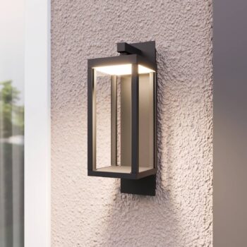 Lucande LED vonkajšie nástenné svietidlo Ferdinand, sada 3 ks, sivá, 38 cm