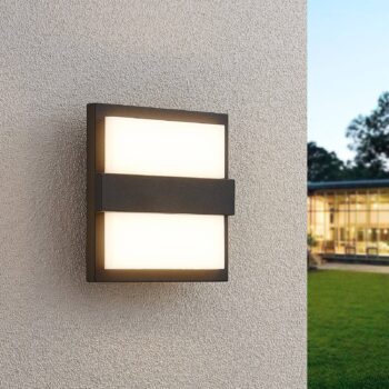 Lucande LED vonkajšie nástenné svietidlo Gylfi, 20 cm, antracit, hliník