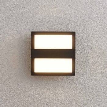 Lucande LED vonkajšie nástenné svietidlo Gylfi, 20 cm, antracit, hliník