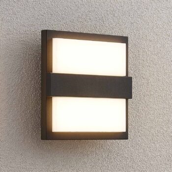 Lucande LED vonkajšie nástenné svietidlo Gylfi, 20 cm, antracit, hliník