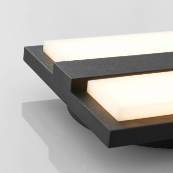 Lucande LED vonkajšie nástenné svietidlo Gylfi, 20 cm, antracit, hliník