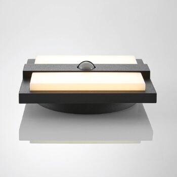 Lucande LED vonkajšie nástenné svietidlo Gylfi, 20 cm, čierne, senzor