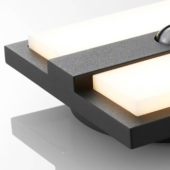 Lucande LED vonkajšie nástenné svietidlo Gylfi, 20 cm, čierne, senzor