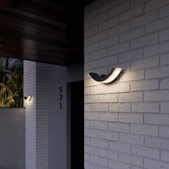 Lucande LED vonkajšie nástenné svietidlo Half, 30 cm, antracit, IP54