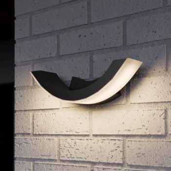 Lucande LED vonkajšie nástenné svietidlo Half, 30 cm, antracit, IP54