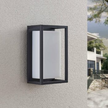 Lucande LED vonkajšie nástenné svietidlo Ilirian, antracit, hliník, 15 cm