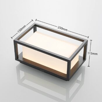 Lucande LED vonkajšie nástenné svietidlo Ilirian, antracit, hliník, 15 cm