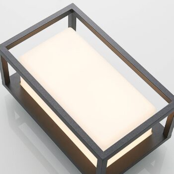 Lucande LED vonkajšie nástenné svietidlo Ilirian, antracit, hliník, 15 cm