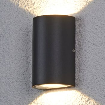Lucande LED vonkajšie nástenné svietidlo Jale, 16 cm, antracit, hliník
