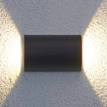 Lucande LED vonkajšie nástenné svietidlo Jale, 16 cm, antracit, hliník
