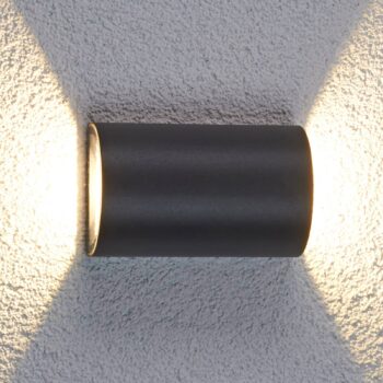 Lucande LED vonkajšie nástenné svietidlo Jale, 16 cm, antracit, hliník