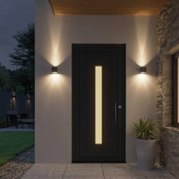 Lucande LED vonkajšie nástenné svietidlo Jarno, antracit, kov, 9 cm